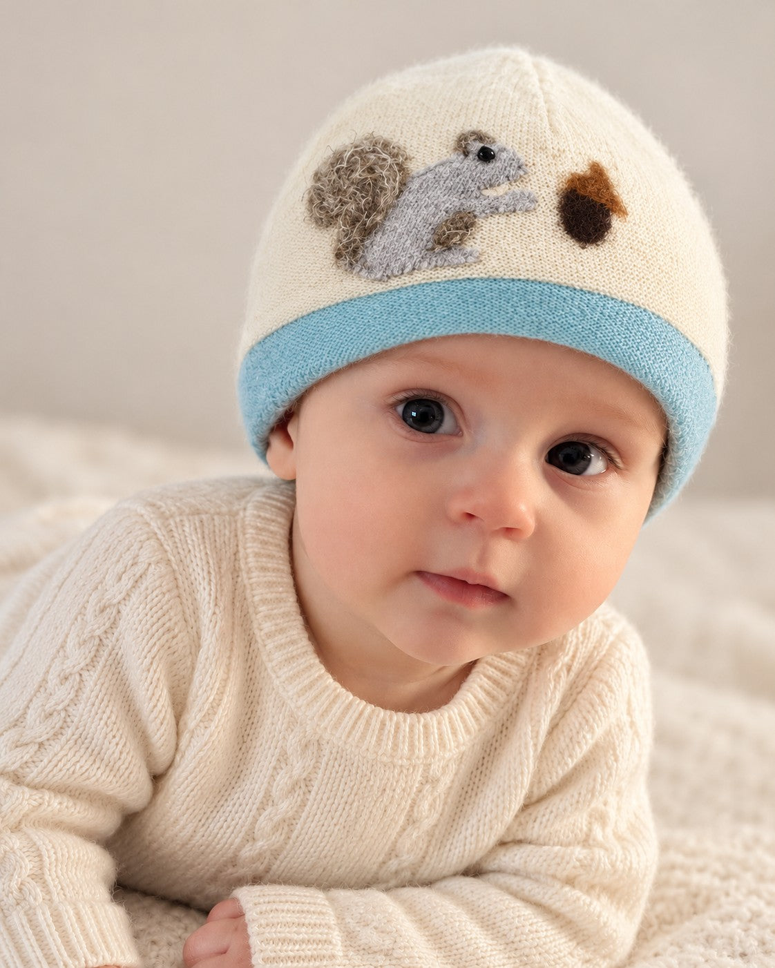 Squirrel Cashmere Hat - Baby — Select Your Color