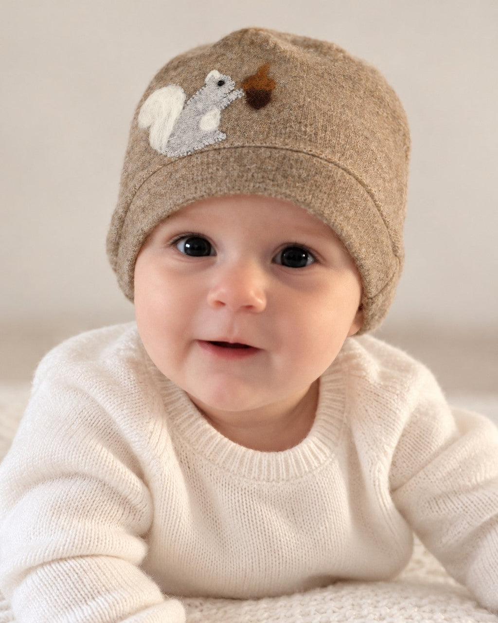 Squirrel Cashmere Hat - Baby — Select Your Color