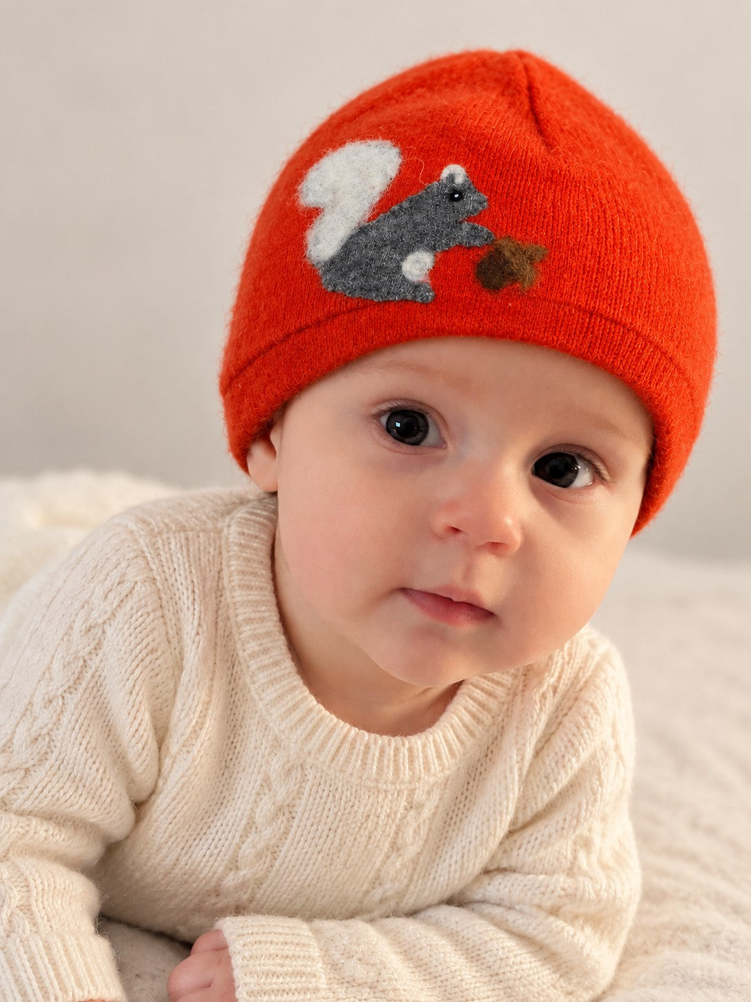 Squirrel Cashmere Hat - Baby — Select Your Color