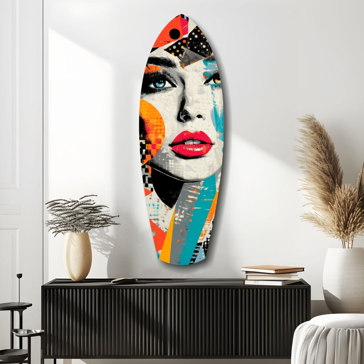 Woman in Style Glass Wall Art