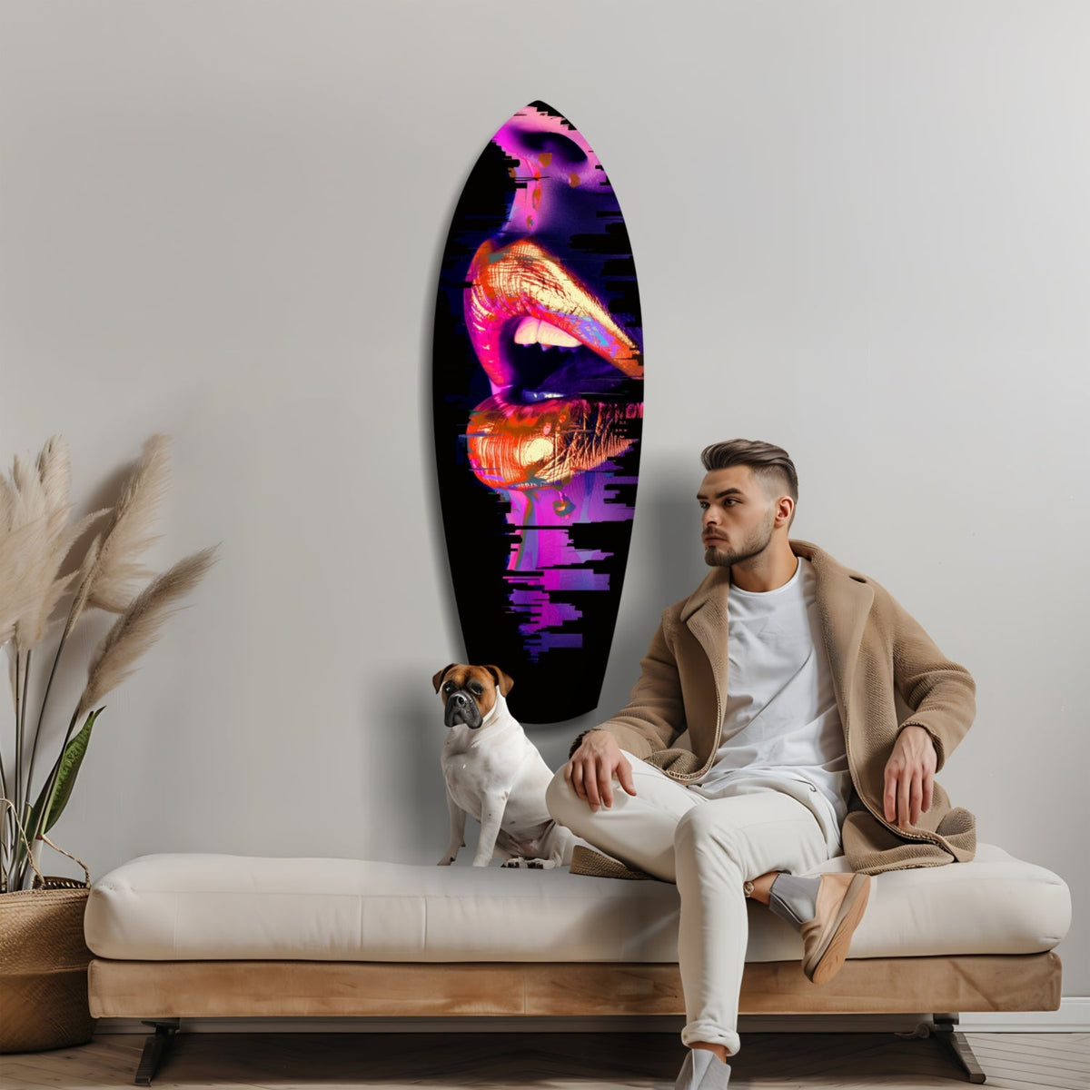 Colorful Lips V7 Glass Wall Art