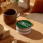 Minimalist Christmas Premium Ceramic Coasters with Cork Back — Select Your Pack & Color