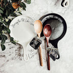 Large Give It a Rest Spoon Rest and Wooden Spoon  — Select Your Style & Spoon