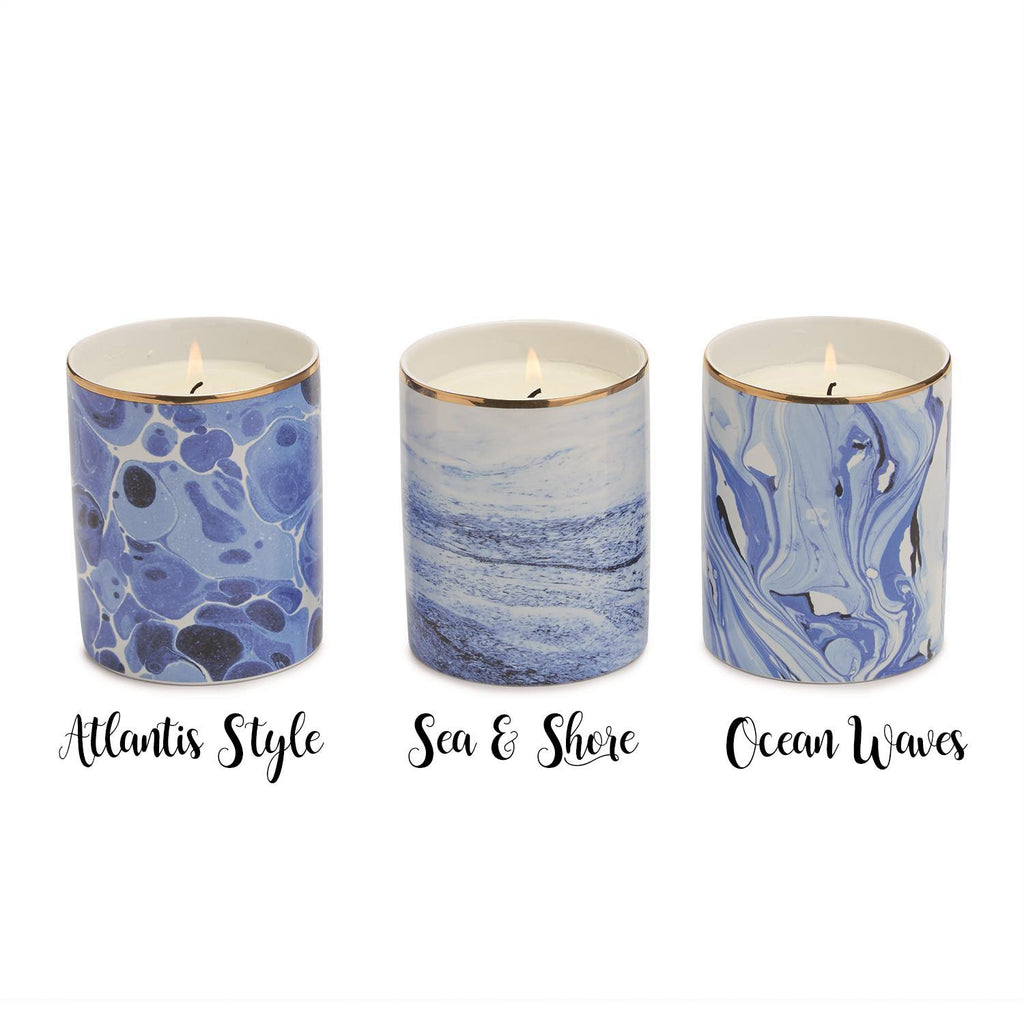 Mediterranean Blue Ocean Scent Gift Boxed Candles — Select Your Design