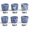 Hand-Painted Porcelain Mini Blue & White Chinoiserie Cachepots— Select Your Design