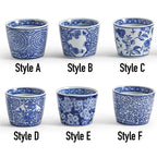 Hand-Painted Porcelain Mini Blue & White Chinoiserie Cachepots— Select Your Design