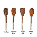 Wooden Serving Utensils featuring Positive Expressions