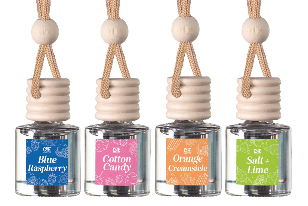 Summer Scents 4 Pack Scented Hanging Refillable Car Freshener Diffusers Scent Bundle