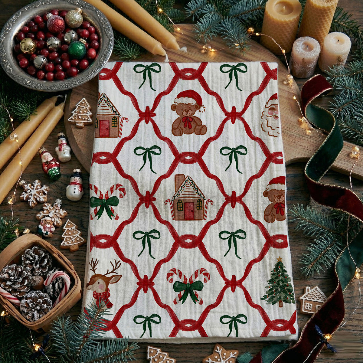 Vintage Christmas Variety Kitchen Towel