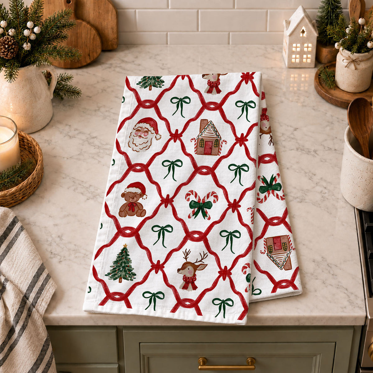 Vintage Christmas Variety Kitchen Towel