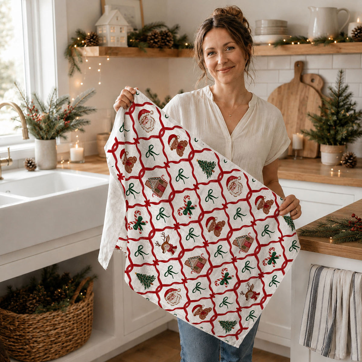 Vintage Christmas Variety Kitchen Towel