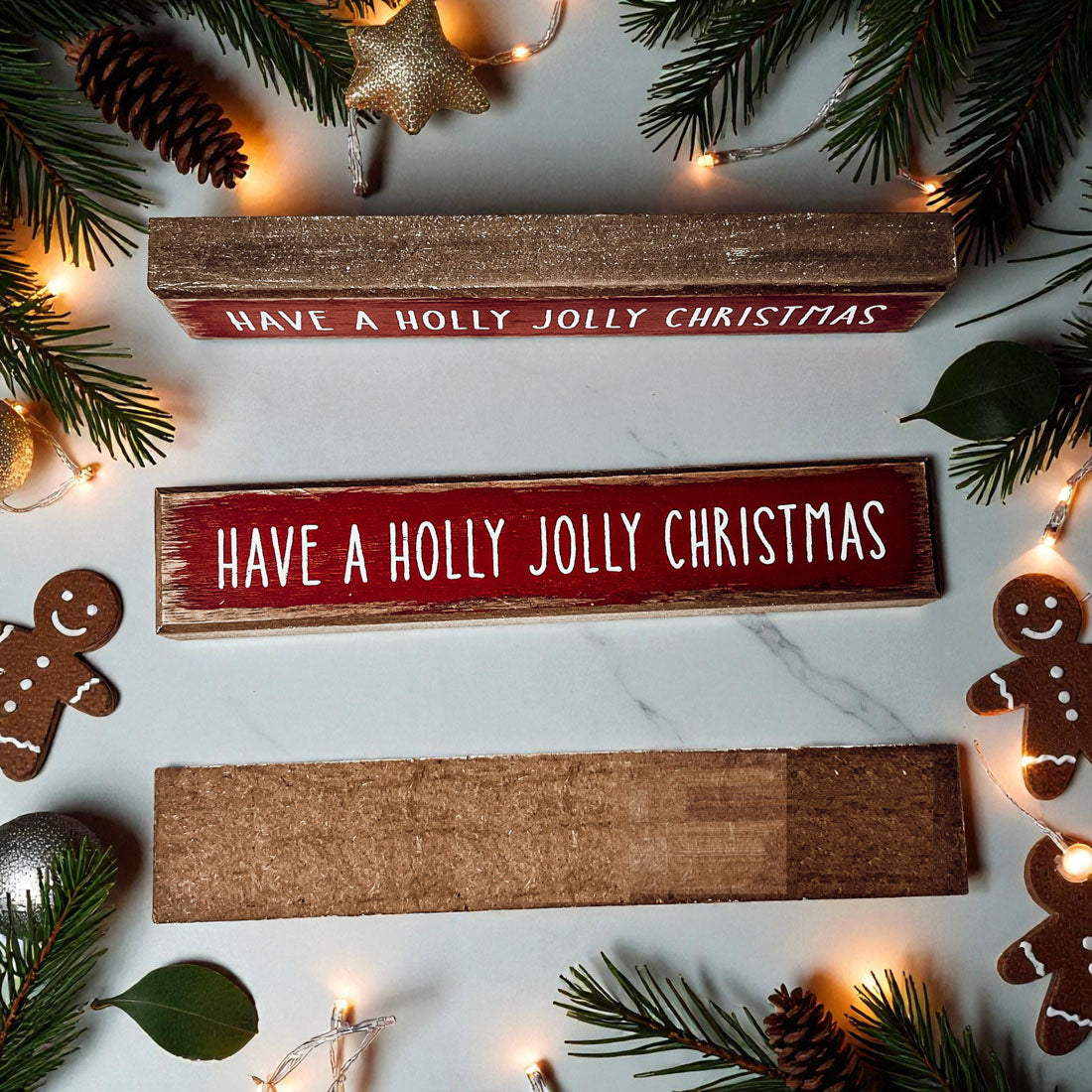 Wooden "Have a Holly Jolly Christmas" Block Sign