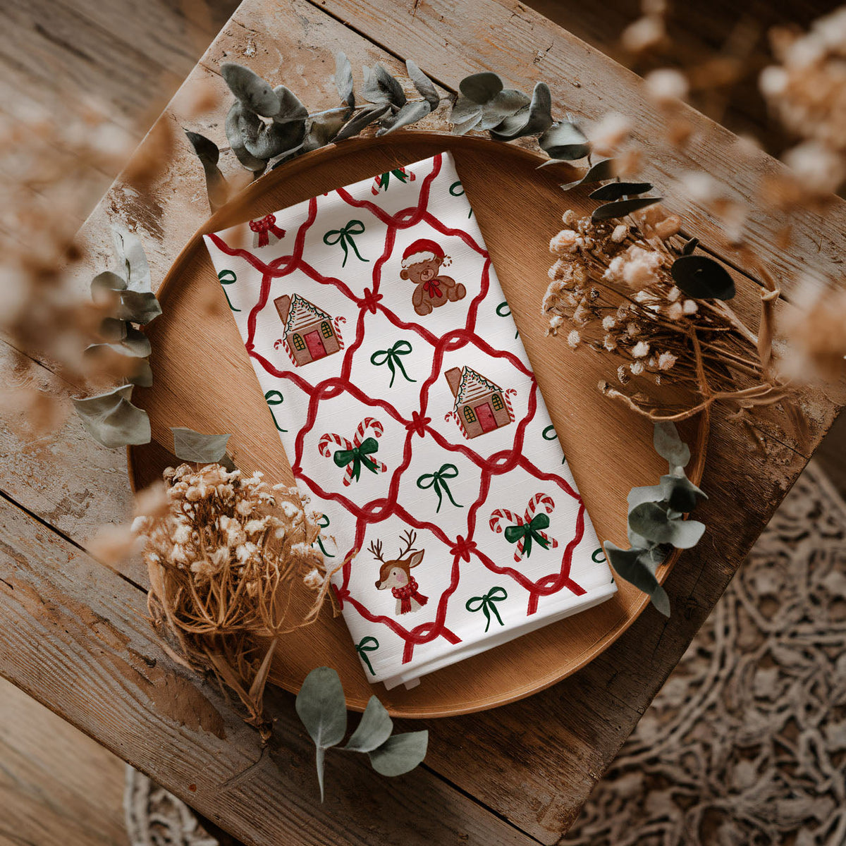 Vintage Christmas Variety Kitchen Towel