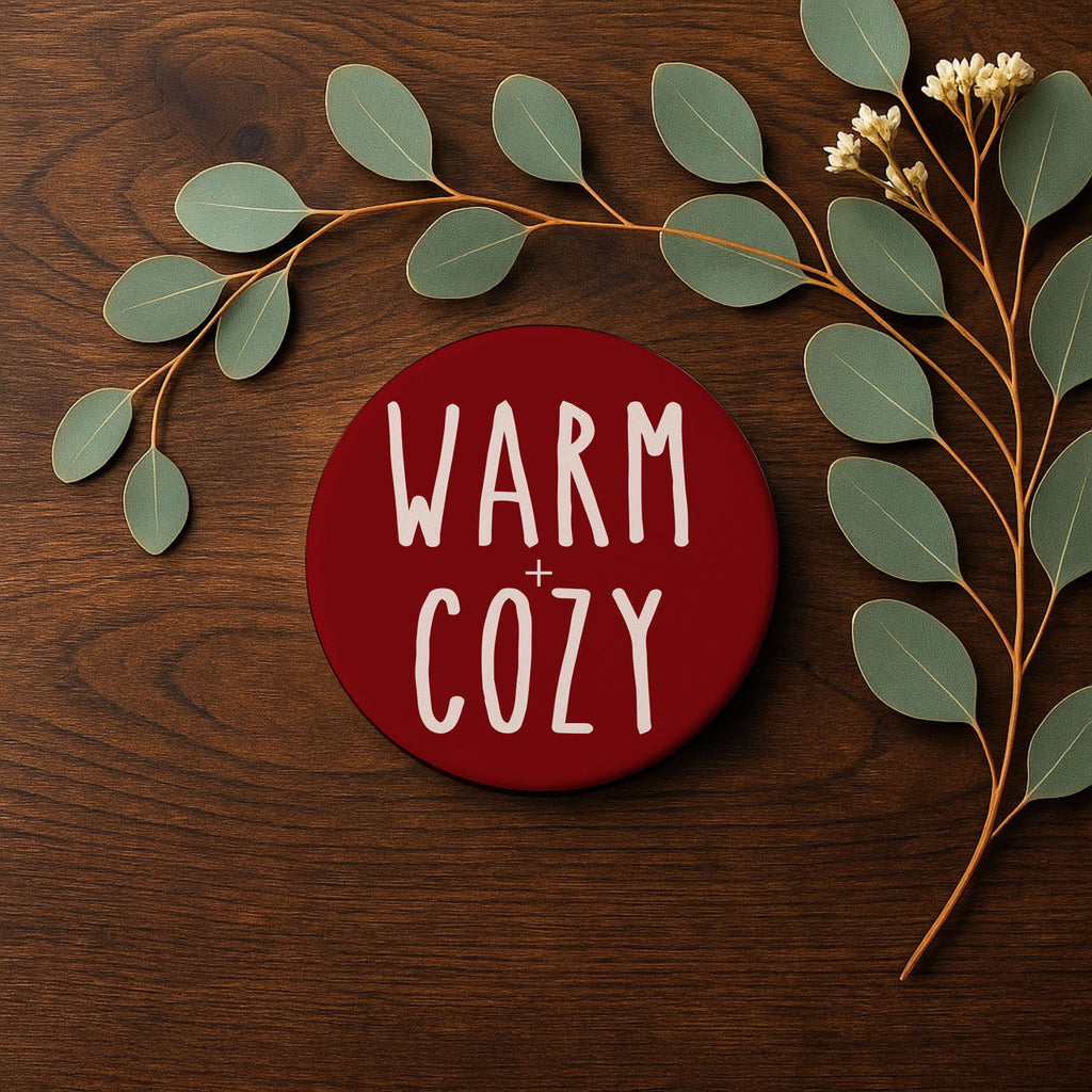 Minimalist Christmas Premium Ceramic Coasters with Cork Back — Select Your Pack & Color