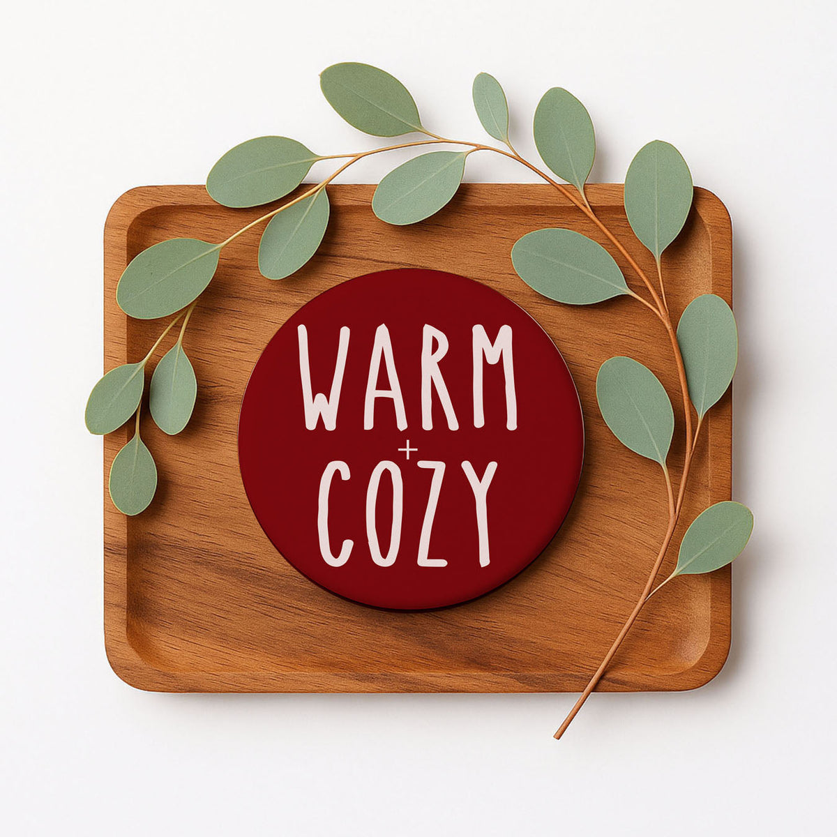 Minimalist Christmas Premium Ceramic Coasters with Cork Back — Select Your Pack & Color