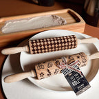 Handmade Wooden Embossed Courtly Check Rolling Pin — Select Your Style & Size