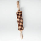 Handmade Wooden Embossed Courtly Check Rolling Pin — Select Your Style & Size
