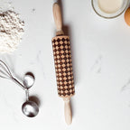 Handmade Wooden Embossed Courtly Check Rolling Pin — Select Your Style & Size