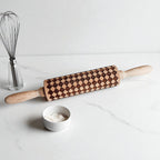 Handmade Wooden Embossed Courtly Check Rolling Pin — Select Your Style & Size
