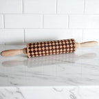 Handmade Wooden Embossed Courtly Check Rolling Pin — Select Your Style & Size