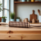 Handmade Wooden Embossed Courtly Check Rolling Pin — Select Your Style & Size