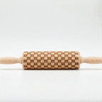 Handmade Wooden Embossed Courtly Check Rolling Pin — Select Your Style & Size