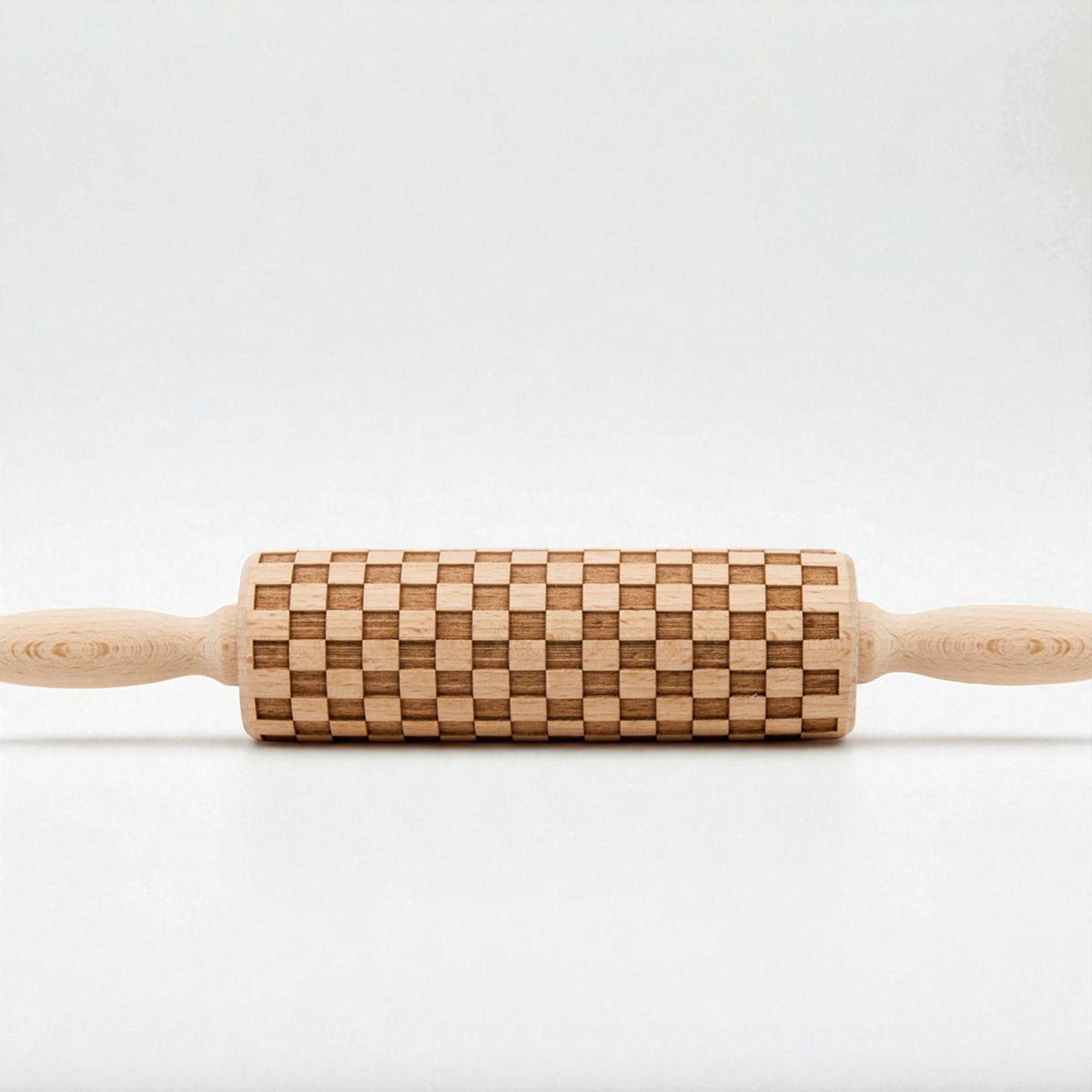 Handmade Wooden Embossed Courtly Check Rolling Pin — Select Your Style & Size