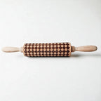 Handmade Wooden Embossed Courtly Check Rolling Pin — Select Your Style & Size