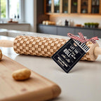 Handmade Wooden Embossed Courtly Check Rolling Pin — Select Your Style & Size