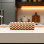 Handmade Wooden Embossed Courtly Check Rolling Pin — Select Your Style & Size
