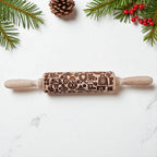 Handmade Wooden Embossed Christmas Rolling Pin Set — Select Your Style & Size