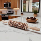Handmade Wooden Embossed Christmas Rolling Pin Set — Select Your Style & Size