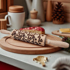 Handmade Wooden Embossed Christmas Rolling Pin Set — Select Your Style & Size
