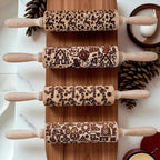 Handmade Wooden Embossed Christmas Rolling Pin Set — Select Your Style & Size
