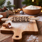 Handmade Wooden Embossed Christmas Rolling Pin Set — Select Your Style & Size
