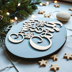 Wooden "Comfy & Cozy" Christmas Ornament — Select Your Color