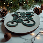 Wooden "Comfy & Cozy" Christmas Ornament — Select Your Color