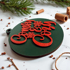 Wooden "Comfy & Cozy" Christmas Ornament — Select Your Color