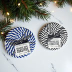 Blue & White Braided Rope Coasters (Set of 4)