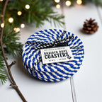 Blue & White Braided Rope Coasters (Set of 4)