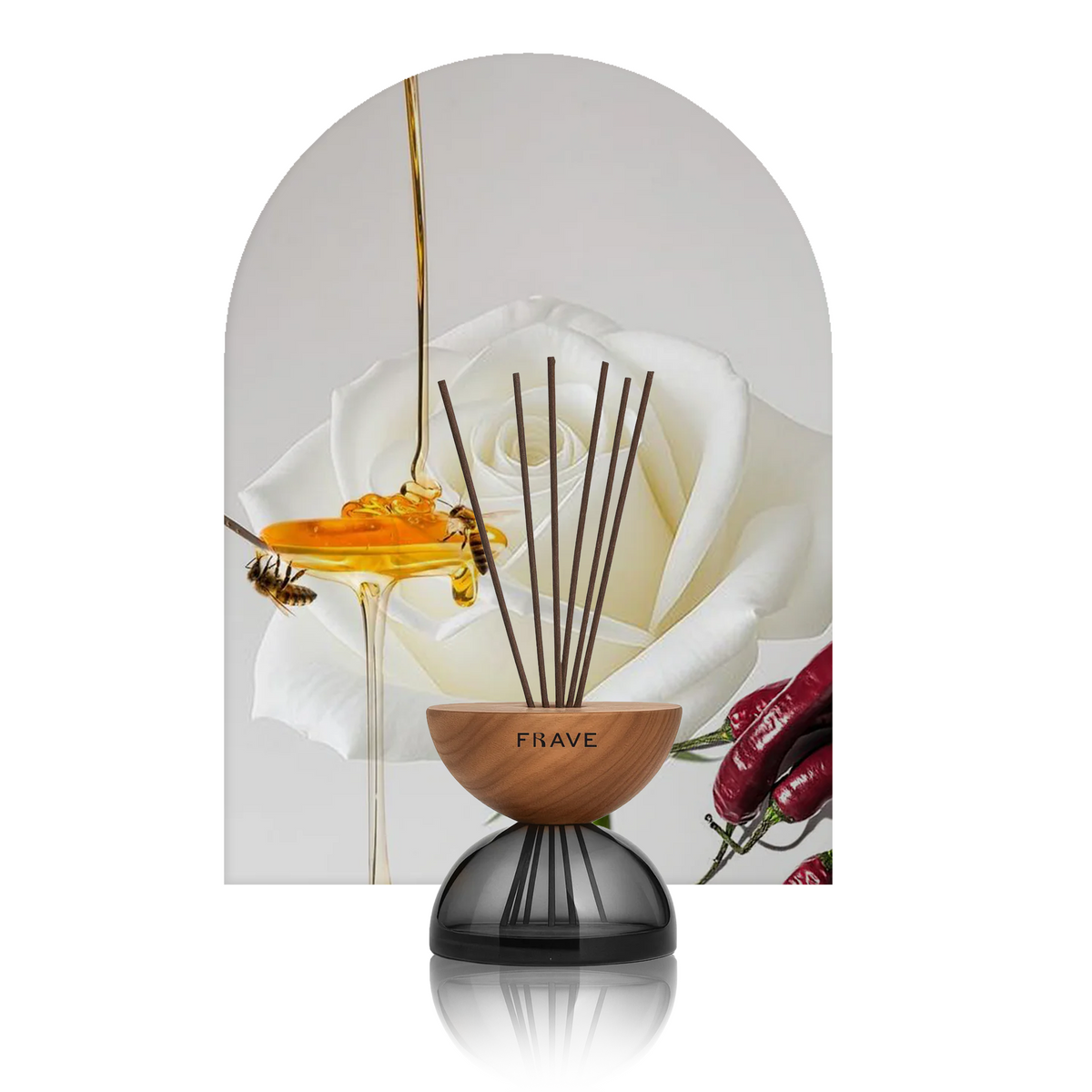 Breath Wood Smoked Glass Reed Diffuser with Aroma Oil