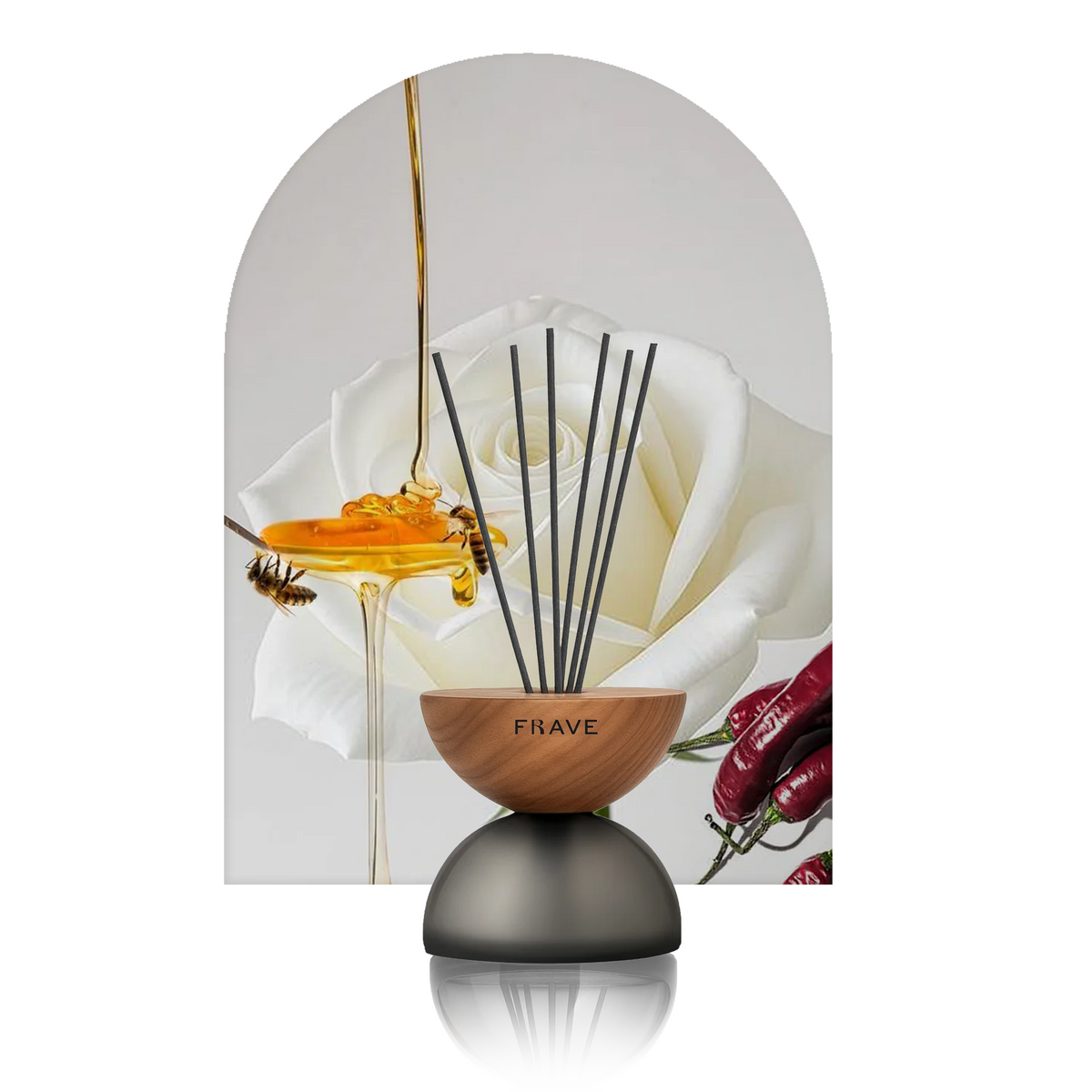 Breath Wood Frosted Glass Reed Diffuser with Aroma Oil