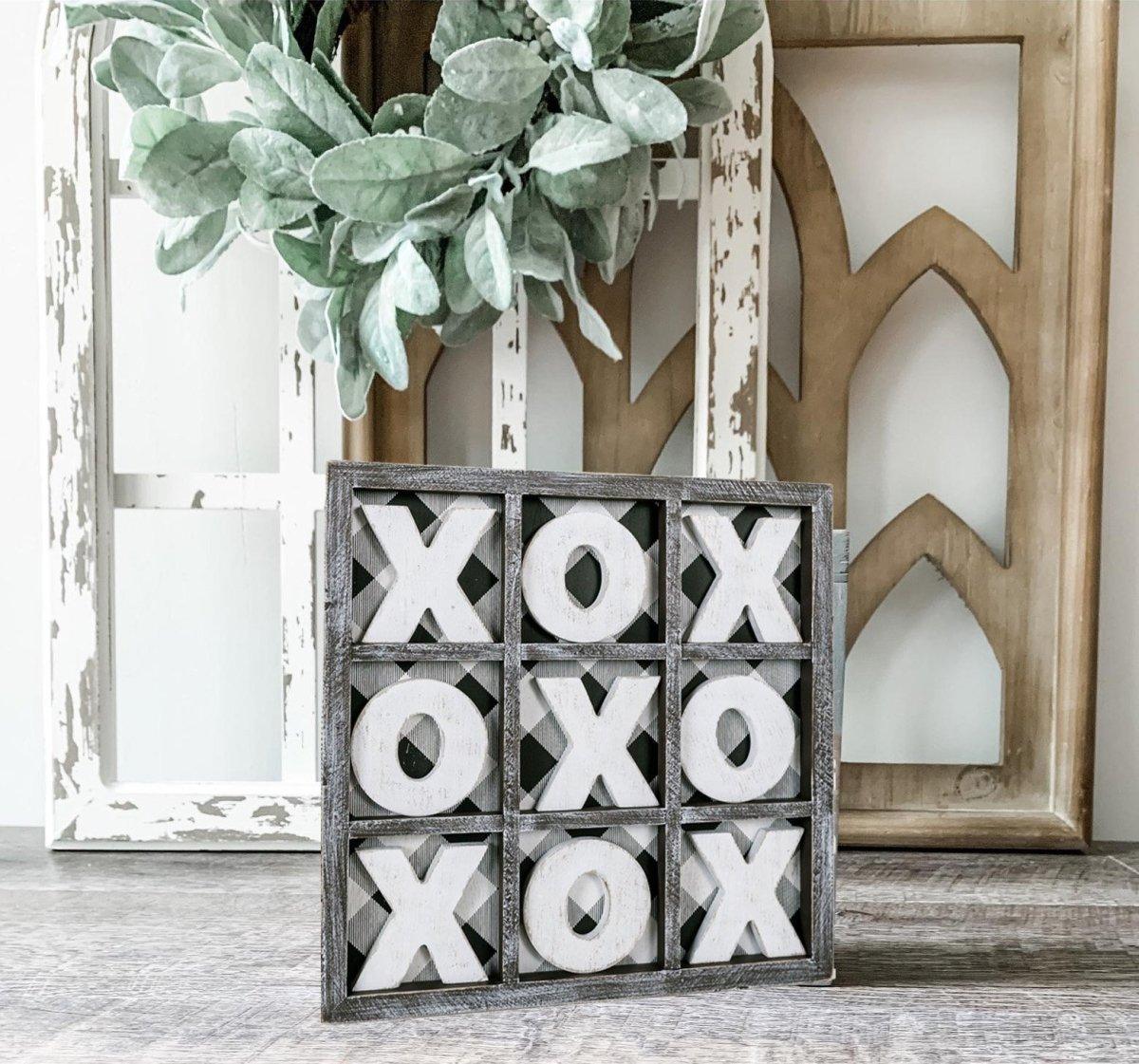 Handmade Gingham XOXO Wooden Game — Select Your Size