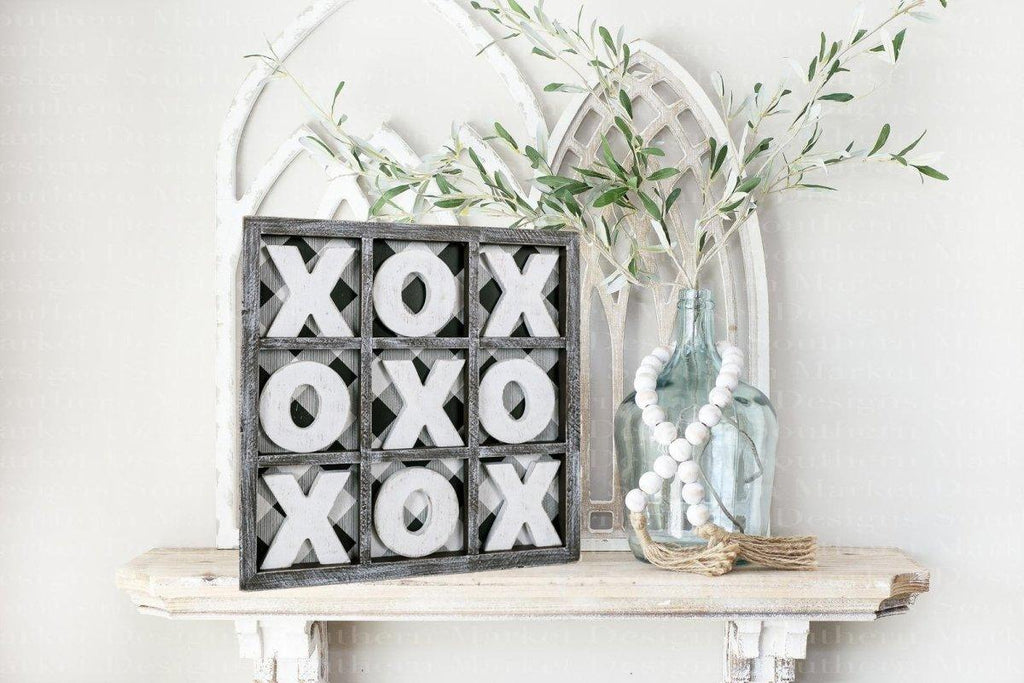 Handmade Gingham XOXO Wooden Game — Select Your Size