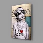 I Love Life Glass Wall Art