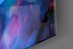 Neon Blue Orange Flower Woman Glass Wall Art