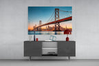 San Francisco Oakland Bay Bridge Glass Wall Art