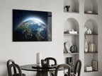 Earth City Lights Night Glass Wall Art