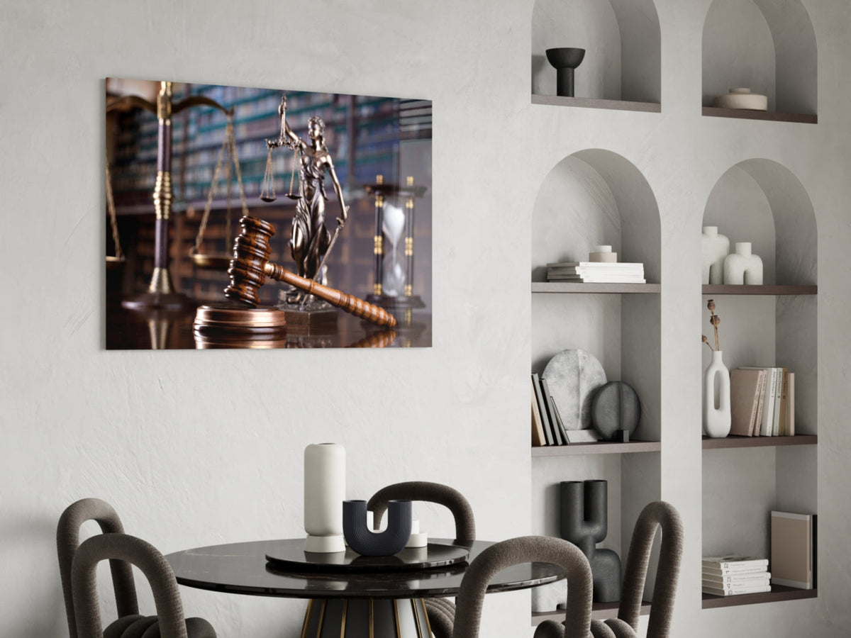 Gavel Of Justice Glass Wall Art