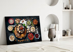 Flat Lay Mixed Nuts Bowls on Slate Glass Wall Art